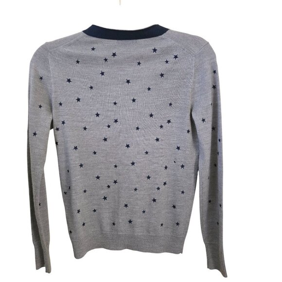 J. Crew Harlow Star Embroidered Merino Wool V Neck Cardigan Sweater Size XS - Picture 3 of 8